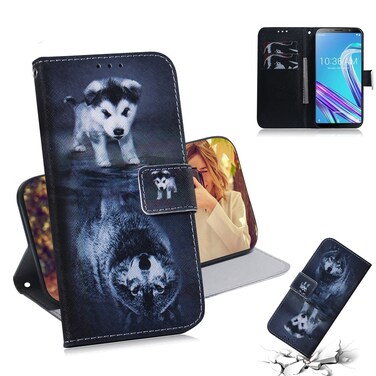 Case cover Wolf and Dog Pattern Coloured Drawing Horizontal Flip Leather Case for Asus Zenfone Max Pro (M1) ZB601KL, with Holder &amp; Card Slots &amp; Wallet