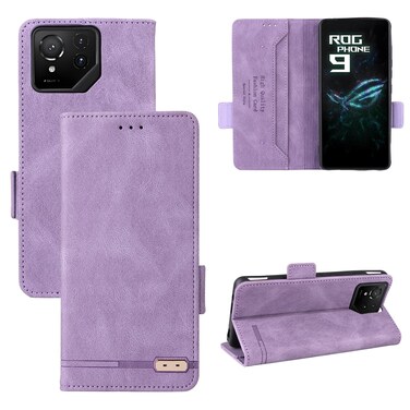 Case cover For ASUS ROG Phone 9 Magnetic Clasp Leather Phone Case(Purple)