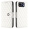 Case cover For Asus Zenfone 12 Ultra Rhombic Texture Flip Leather Phone Case with Lanyard(White)