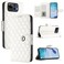 Case cover For Asus Zenfone 12 Ultra Rhombic Texture Flip Leather Phone Case with Lanyard(White)
