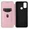 Case cover For alcatel 1S (2021) Carbon Fiber Texture Horizontal Flip TPU + PC + PU Leather Case with Card Slot(Pink)