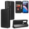 Case cover For Motorola Defy 2 Cubic Grid Texture Flip Leather Phone Case(Black)