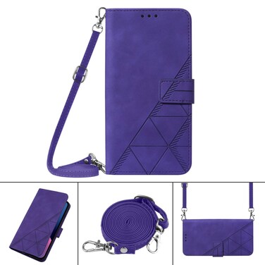 Case cover For Motorola Edge 20 Pro Crossbody 3D Embossed Flip Leather Phone Case(Purple)