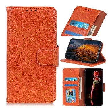Case cover For Motorola Moto G62 5G Nappa Texture Leather Phone Case(Orange)