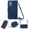 Case cover For Motorola Edge 20 Crossbody 3D Embossed Flip Leather Phone Case(Blue)