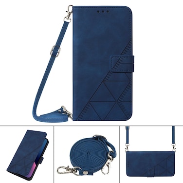 Case cover For Motorola Edge 20 Crossbody 3D Embossed Flip Leather Phone Case(Blue)