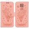 Case cover For Motorola Moto G9 Plus Butterfly Rose Embossed Leather Phone Case(Pink)