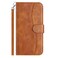 Case cover For Motorola Moto G52 Dual-Folded S-shape Leather Phone Case(Brown)