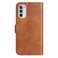 Case cover For Motorola Moto G52 Dual-Folded S-shape Leather Phone Case(Brown)
