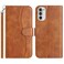 Case cover For Motorola Moto G52 Dual-Folded S-shape Leather Phone Case(Brown)