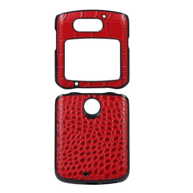Case cover For Motorola Moto Razr 5G Crocodile Top Layer Cowhide Leather Phone Case(Red)