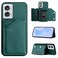 Case cover For Motorola Edge 50 Fusion Skin Feel Four Card Slots Phone Case with Wrist Strap(Green)