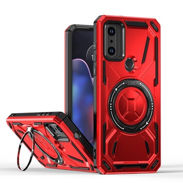 Case cover For Motorola G Pure / Moto G Play 2023 Armor II Series MagSafe Magnetic Holder Phone Case(Red)