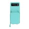Case cover For Motorola Razr 40 Long and Short Lanyard Zipper Card Slot Foldable Phone Case(Mint Green)