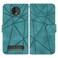 Case cover For Motorola Moto Z4 Skin Feel Geometric Lines Leather Phone Case(Green)