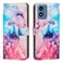 Case cover For Motorola Moto G04 / G24 / G04S Painted Marble Pattern Leather Phone Case(Pink Purple)