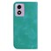 Case cover For Motorola Moto G04s / Moto E14 Seven-shaped Embossed Leather Phone Case(Green)