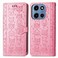 Case cover For Motorola Moto G 2025 Cat and Dog Embossed Leather Phone Case(Pink)