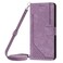 Case cover For Motorola Moto G84 Skin Feel Stripe Pattern Leather Phone Case with Lanyard(Purple)