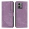 Case cover For Motorola Moto G84 Skin Feel Stripe Pattern Leather Phone Case with Lanyard(Purple)