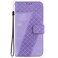 Case cover For Motorola Moto G22 Seven-shaped Embossed Leather Phone Case(Purple)