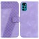 Case cover For Motorola Moto G22 Seven-shaped Embossed Leather Phone Case(Purple)