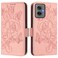 Case cover For Motorola Moto G55 Embossed Rose RFID Anti-theft Leather Phone Case(Pink)