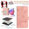 Case cover For Motorola Moto G55 Embossed Rose RFID Anti-theft Leather Phone Case(Pink)