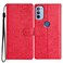Case cover For Motorola Moto G31 / G41 Butterflies and Flowers Leather Phone Case(Red)