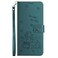 Case cover For Motorola Moto G75 Embossed Kitten Phone Leather Case with Lanyard(Dark Green)