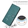 Case cover For Motorola Moto G75 Embossed Kitten Phone Leather Case with Lanyard(Dark Green)