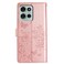 Case cover For Motorola Moto G75 5G Butterflies and Flowers Leather Phone Case(Rose Gold)