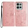 Case cover For Motorola Moto G75 5G Butterflies and Flowers Leather Phone Case(Rose Gold)