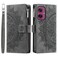 Case cover For Motorola Moto G55 Multi-Card Totem Zipper Leather Phone Case(Grey)