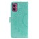 Case cover For Motorola Moto G55 Totem Flower Embossed Leather Phone Case with Lanyard(Green)
