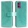 Case cover For Motorola Moto G55 Totem Flower Embossed Leather Phone Case with Lanyard(Green)