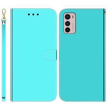 Case cover For Motorola Moto G42 Imitated Mirror Surface Horizontal Flip Leather Phone Case(Mint Green)