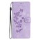 Case cover For Motorola Moto E6 Play Flower Butterfly Embossing Pattern Leather Phone Case(Purple)