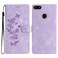 Case cover For Motorola Moto E6 Play Flower Butterfly Embossing Pattern Leather Phone Case(Purple)