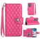 Case cover For Motorola Edge 40 Neo Rhombic Texture Flip Leather Phone Case with Lanyard(Rose Red)