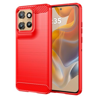 Case cover For Motorola Moto S50 Carbon Fiber Brushed Texture TPU Phone Case(Red)