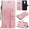 Case cover For Motorola Moto G9 Play Tree &amp; Cat Pattern Pressed Printing Horizontal Flip PU Leather Case with Holder &amp; Card Slots &amp; Wallet &amp; Lanyard(Rose Gold)