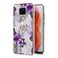 Case cover For Motorola Moto G Play 2021 Electroplating Pattern IMD TPU Shockproof Case with Rhinestone Ring Holder(Purple Flower)