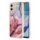 Case cover For Motorola Moto G53 Electroplating Marble Dual-side IMD Phone Case(Rose Red 014)