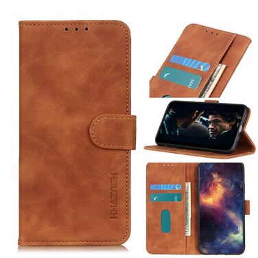Case cover For Motorola Moto G30 / G20 / G10 4G / Lenovo K13 Pro / K13 Note KHAZNEH Retro Texture PU + TPU Horizontal Flip Leather Case with Holder &amp; Card Slots &amp; Wallet(Brown)