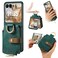 Case cover For Motorola Razr 50 Ultra Retro Ring Vertical Zipper Wallet Phone Case(Green)
