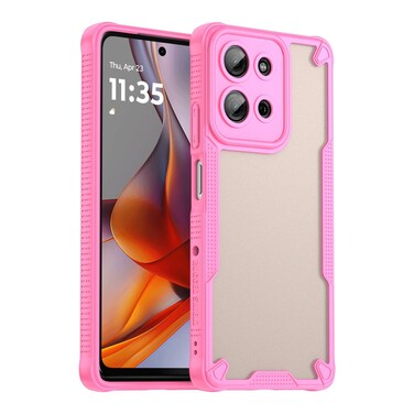 Case cover For Motorola Moto G75 5G Armor Glaze PC Hybrid TPU Phone Case(Pink)