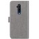 Case cover For One Plus 7T Pro Four-leaf Clasp Embossed Buckle Mobile Phone Protection Leather Case with Lanyard &amp; Card Slot &amp; Wallet &amp; Bracket Function(Gray)