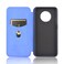 Case cover For OnePlus 7T Carbon Fiber Texture Horizontal Flip TPU + PC + PU Leather Case with Card Slot(Blue)