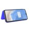 Case cover For OnePlus 7T Carbon Fiber Texture Horizontal Flip TPU + PC + PU Leather Case with Card Slot(Blue)